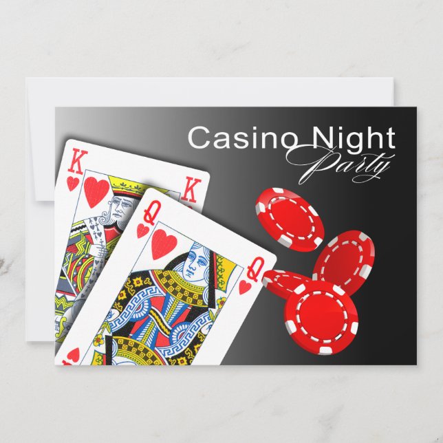 Invitation Partie de tisonnier de Las Vegas de nuit de casino (Devant)