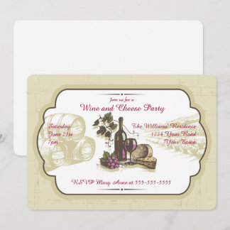 Invitation Partie de vin et de fromage