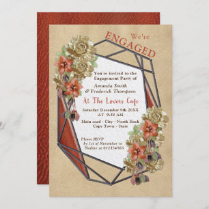 Invitation Partie d'engagement artistique en cuir et daim