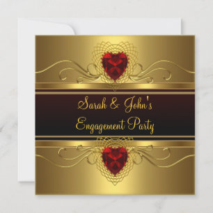 Invitation Partie d'engagement Black or Red Heart