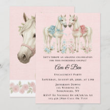 Partie d'engagement Cheval Rose et Bleu Pastel
