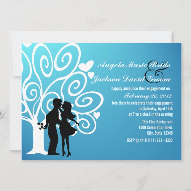 Invitation Partie d'engagement de deux silhouettes (Devant)