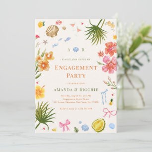 Invitation Partie d'engagement de la coquille de la côte trop