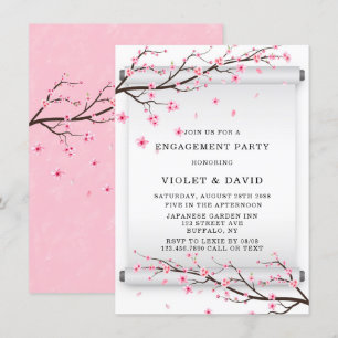 Invitation Partie d'engagement de la floraison de cerisier ja