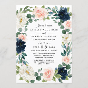 Invitation Partie d'engagement de la marine et de l'aquarelle