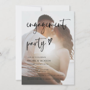 Invitation Partie d'engagement de script photo minimaliste mo