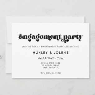 Invitation Partie d'engagement de script rétro vintage