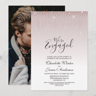 Invitation Partie d'engagement des diamants roses