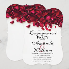 Invitation Partie d'engagement des pétales Roses d'aquarelle