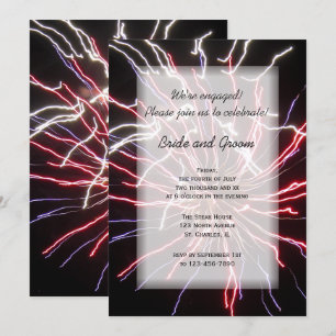 Invitation Partie d'engagement d'été pour Fireworks