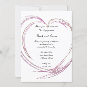 Invitation Partie d'engagement du coeur rose