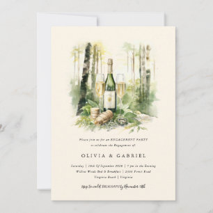 Invitation Partie d'engagement élégante de la forêt enchantée