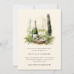Invitation Partie d'engagement élégante de la forêt enchantée
