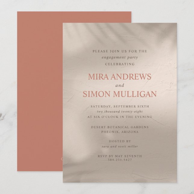 Invitation Partie d'engagement élémentaire de terre et de sab (Devant / Derrière)