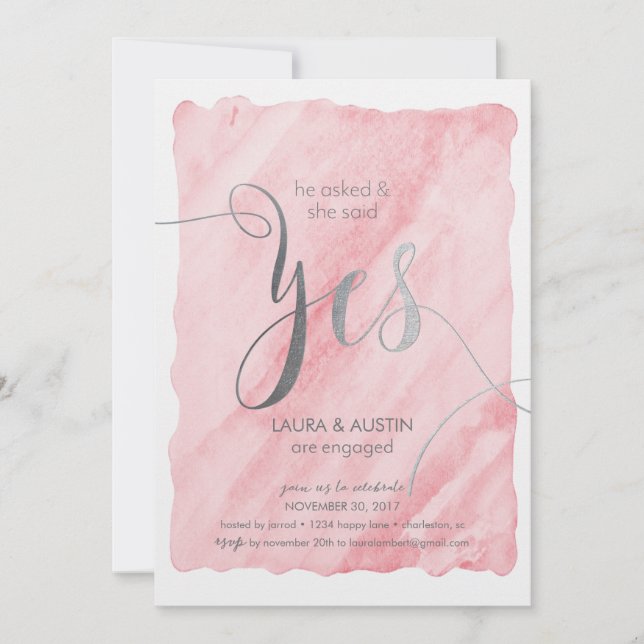 Invitation Partie D'Engagement Elle A Dit Oui (Devant)