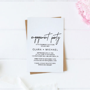 Invitation Partie d'engagement en calligraphie de Whimsical