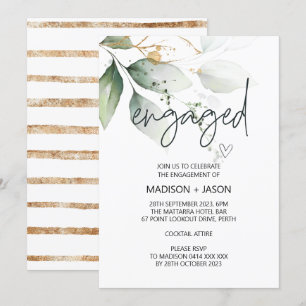 Invitation Partie d'engagement engagée Se marier Verdure