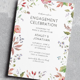 Invitation Partie d'engagement Fleur sauvage simple et intemp