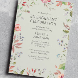 Invitation Partie d'engagement Fleur sauvage simple et intemp