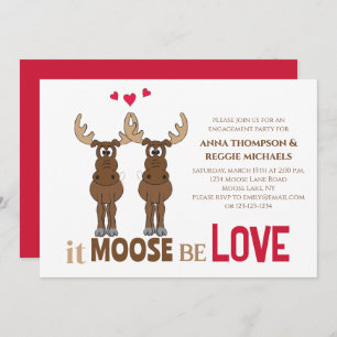 Invitation Partie d'engagement Il Moose be Lote mignon Whimsi