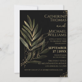 Invitation Partie d'engagement Mariage de la feuille d'or noi