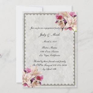 Invitation Partie d'engagement Mariage de marbre blanc Lily F