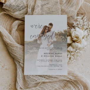 Invitation Partie d'engagement Mariage photo de script modern