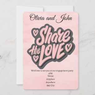 Invitation Partie d'engagement - Partagez l'amour. Modifiable