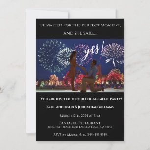 Invitation Partie d'engagement-Photo-Feu d'artifice Contexte-