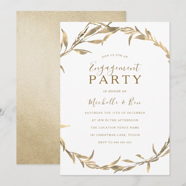 Invitation Partie d'engagement pour la couronne d'or (Devant / Derrière)