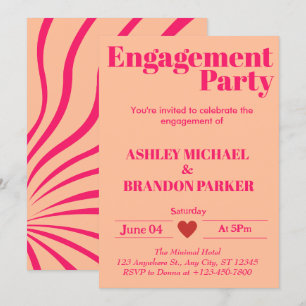 Invitation Partie d'engagement pour la typographie moderne Ho