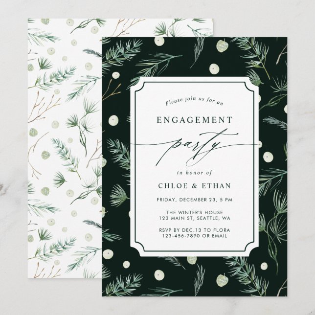 Invitation Partie d'engagement pour la verdure d'hiver (Devant / Derrière)