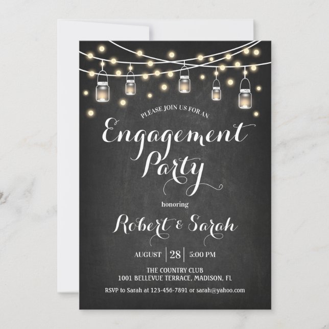 Invitation Partie d'engagement - Tableau de bord (Devant)