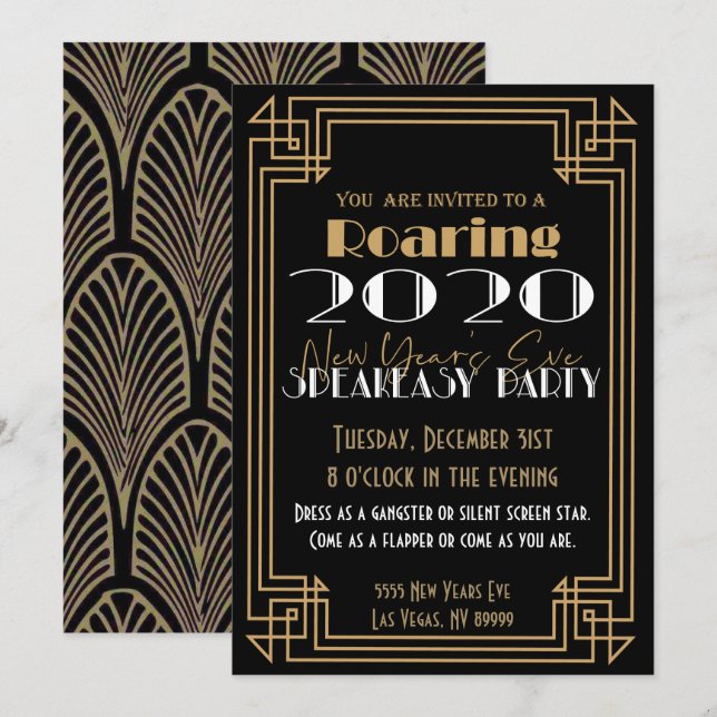 Invitation partie d'Ève des nouvelles années 20s 2020 (Devant / Derrière)