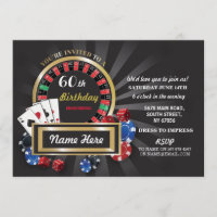 Partie d'invitation de Las Vegas d'anniversaire de
