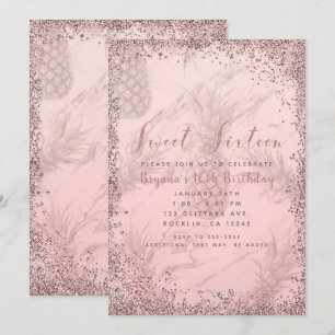 Invitation Partie du bonbon 16 à ananas de parties