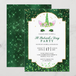 Invitation Partie du jour de St Patrick vert mignon de