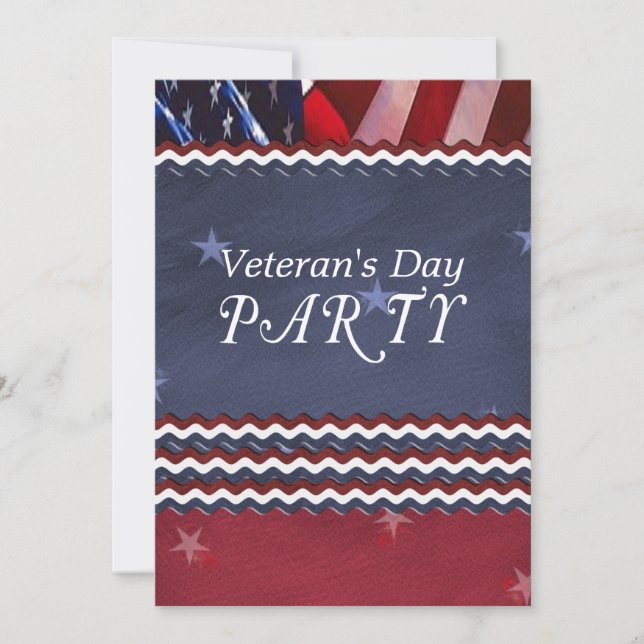 Invitation Partie du jour de vétéran patriotique (Devant)