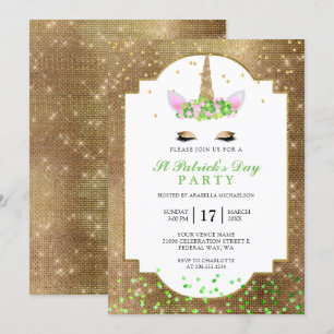 Invitation Partie du jour d'or de St Patrick mignon de