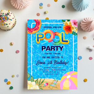 Invitation Partie du pool   Nage Anniversaire