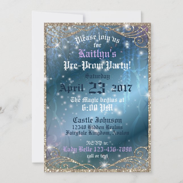 Invitation Partie enchantée de Pré-Bal d'étudiants de jardin (Devant)