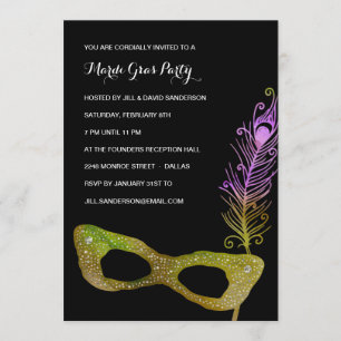 Invitation Partie faite varier le pas de mardi gras de