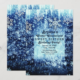 Invitation Partie glaciale bleue du bonbon 16 du pays des