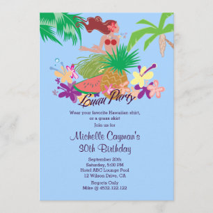 Invitation Partie hawaïenne de Luau