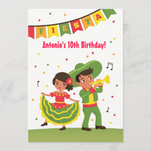 Invitation Partie latine d'anniversaire de enfant de fiesta