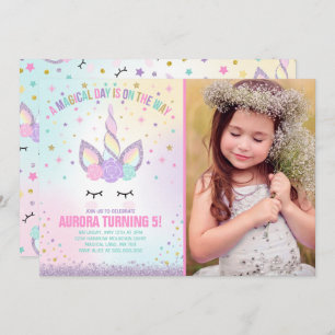 Invitation Partie magique de licorne d'invitation