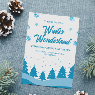 Invitation Partie Minimaliste Winter Wonderland
