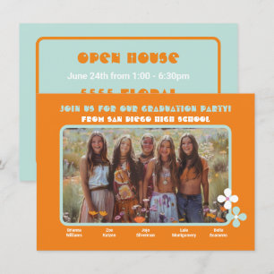 Invitation Partie mixte Hippie Photo Graduation Party 5 perso