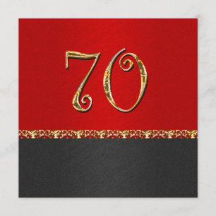 Invitation Partie noire élégante d'or de rouge