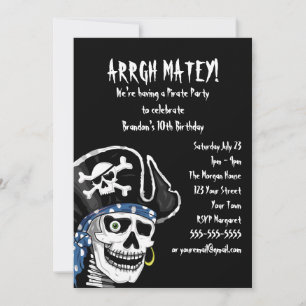 Invitation Partie pirate personnalisable